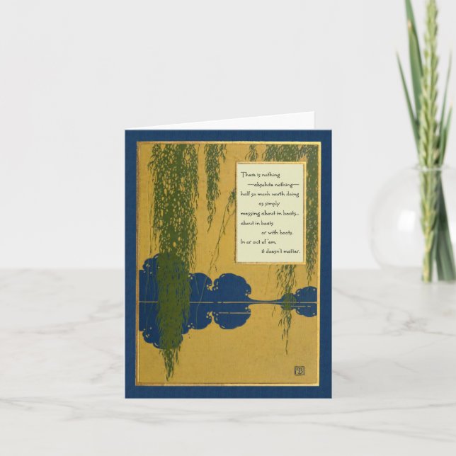 Boating Card with Wind in the Willows Quotation (Front)