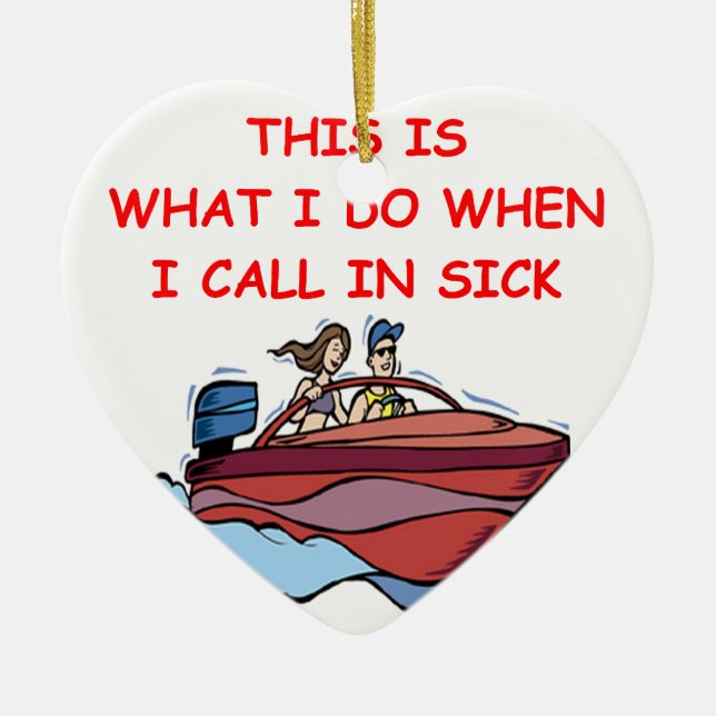 boating ceramic ornament (Front)