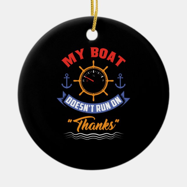 Boating Ceramic Ornament (Front)