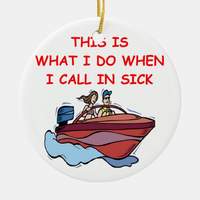boating ceramic tree decoration (Front)