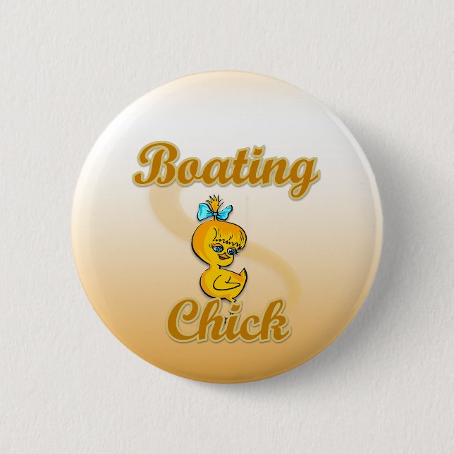 Boating Chick 6 Cm Round Badge (Front)