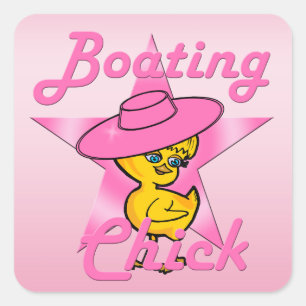 Boating Chick #8 Square Sticker