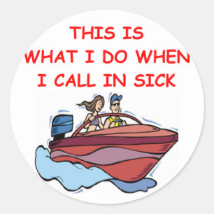 boating classic round sticker