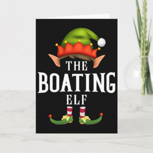 Boating Elf Group Funny Christmas Pajama Party Card