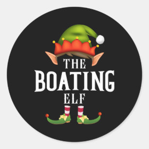 Boating Elf Group Funny Christmas Pajama Party  Classic Round Sticker