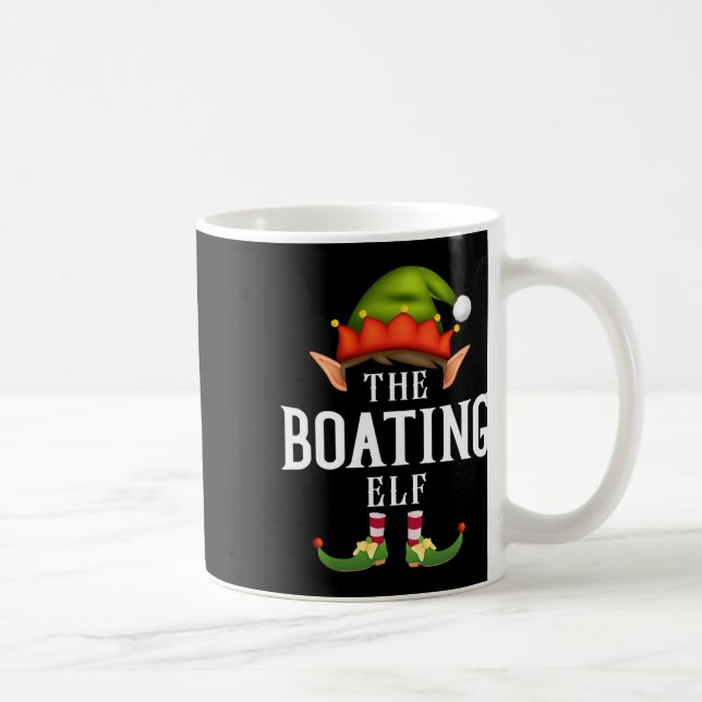 Boating Elf Group Funny Christmas Pajama Party  Coffee Mug (Right)