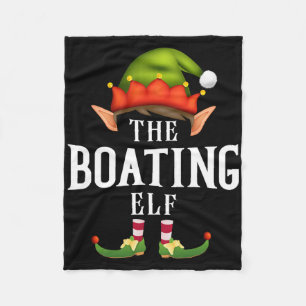 Boating Elf Group Funny Christmas Pajama Party  Fleece Blanket
