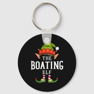 Boating Elf Group Funny Christmas Pajama Party Key Ring