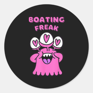 Boating Freak Nautical Sailing Enthusiast Adventur Classic Round Sticker