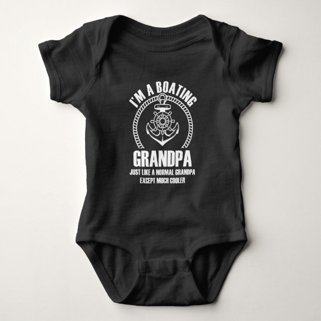 Boating Grandfather Captain Boat Lover Sailor Baby Bodysuit (Front)