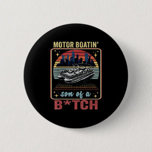 Boating Humour Pontoon Captain Boat Lover Nautical 6 Cm Round Badge