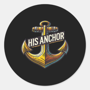 Boating Husband His Anchor Women Matching Couple Classic Round Sticker