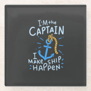 Boating - I'm The Captain Glass Coaster