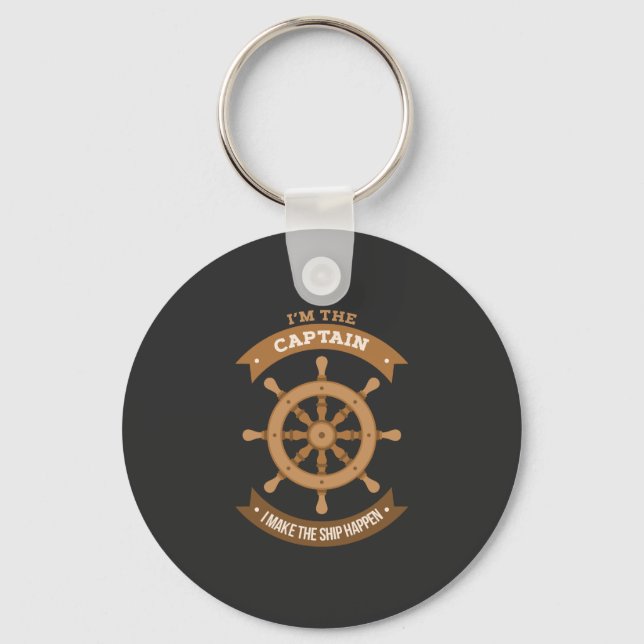 Boating - I'm The Captain Key Ring (Front)