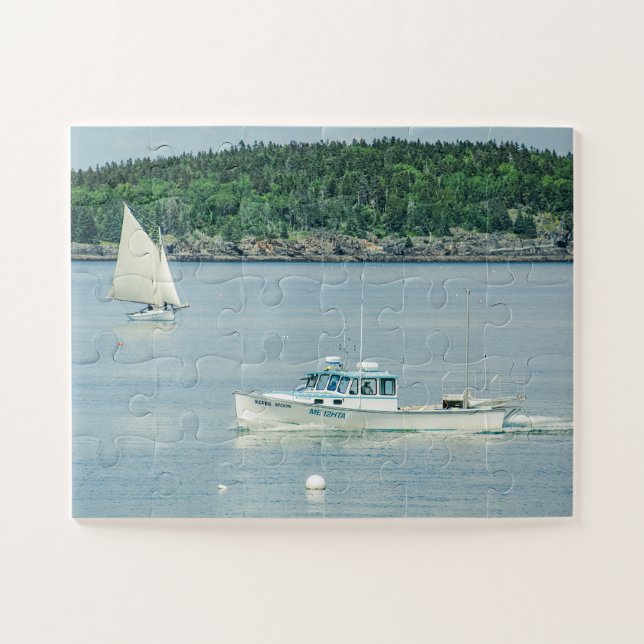 Boating in Bar Harbour Maine Jigsaw Puzzle (Horizontal)