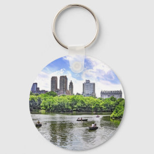 Boating in Central Park Key Ring