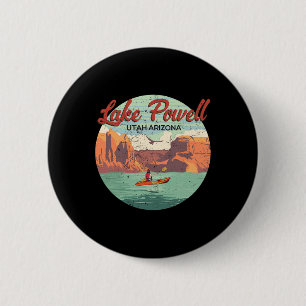Boating In Lake Powell Utah Arizona Vintage Travel 6 Cm Round Badge