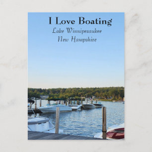 boating lake Winnipesaukee Postcard