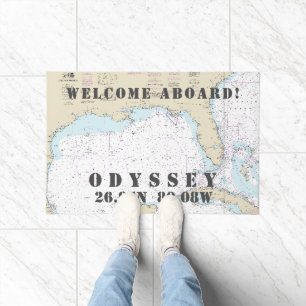 Boating Latitude Longitude 🌊⚓ Florida Nautical Doormat