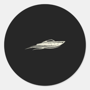 Boating motor boat captain pontoon lake boater classic round sticker
