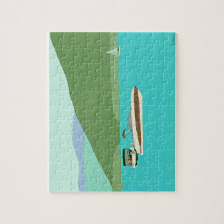 Boating on Lake George Jigsaw Puzzle