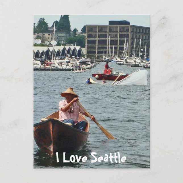 Boating on Lake Union Postcard (Front)