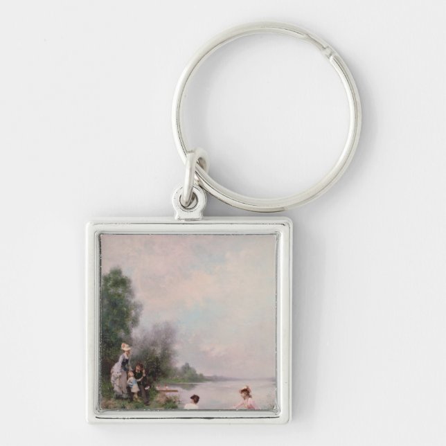 Boating on the River, 19th century Key Ring (Front)