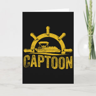 Boating Pontoon Boat Captoon Pontoon Captain  Card