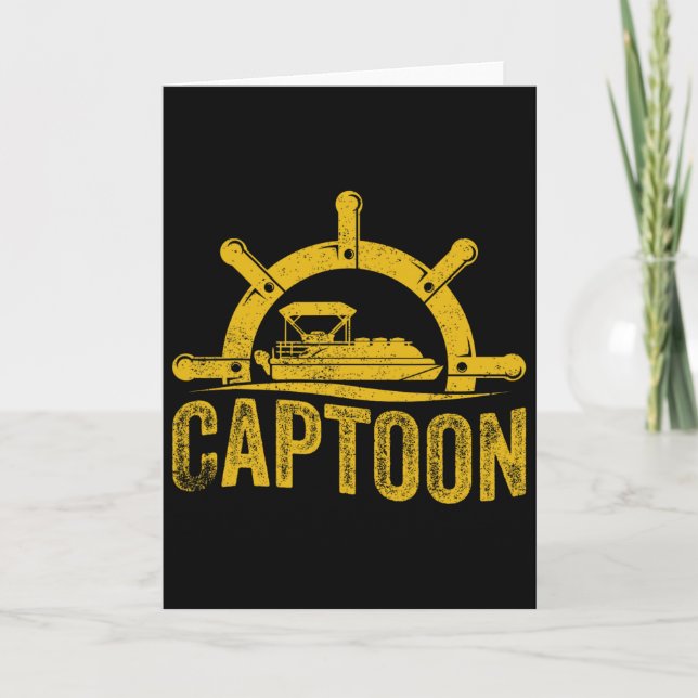 Boating Pontoon Boat Captoon Pontoon Captain  Card (Front)