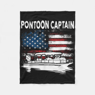 Boating Pontoon Captain 4th Of July Pontoon Boat  Fleece Blanket