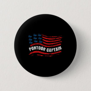 Boating Pontoon Captain Women 4th Of July Pontoon  6 Cm Round Badge