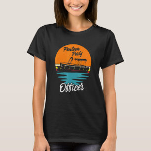 Boating Pontoon Party Pontoon Party Retro Sunset B T-Shirt