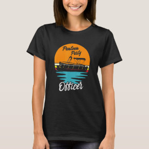 Boating Pontoon Party Pontoon Party Retro Sunset B T-Shirt