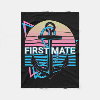 Boating Retro First Mate Fleece Blanket