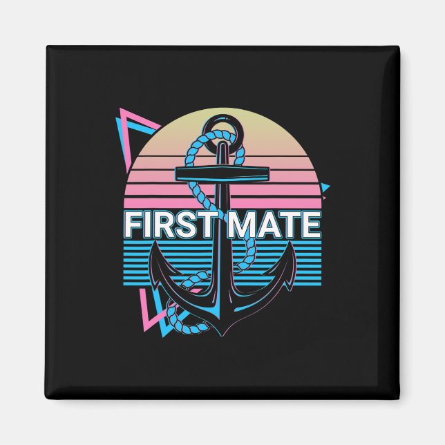 Boating Retro First Mate  Magnet (Front)
