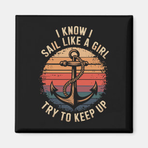 Boating Sailboat Captain And Sailing Boat Sailor Magnet