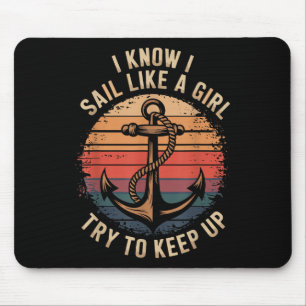 Boating Sailboat Captain And Sailing Boat Sailor  Mouse Pad