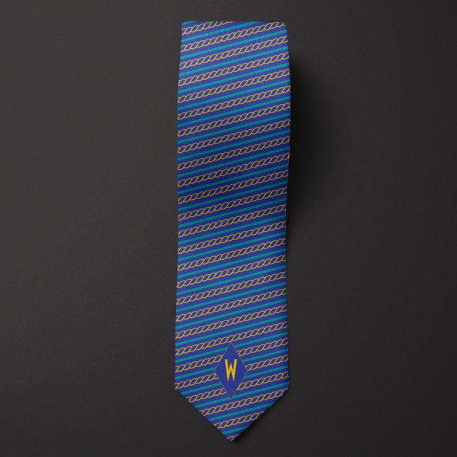 Boating Sailing Nautical Rope Striped Tie (Creator Uploaded)