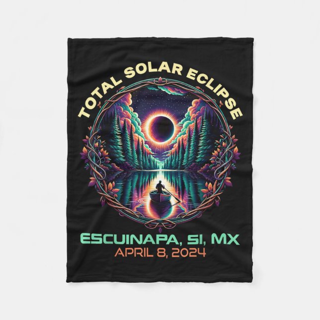 Boating Total Solar Eclipse Escuinapa Sinaloa Fleece Blanket (Front)