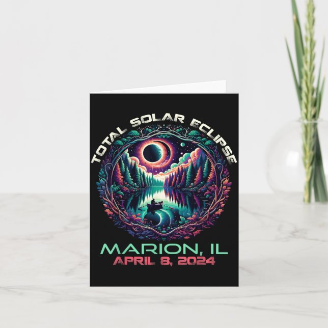 Boating Total Solar Eclipse Marion Illinois 1 Card (Front)