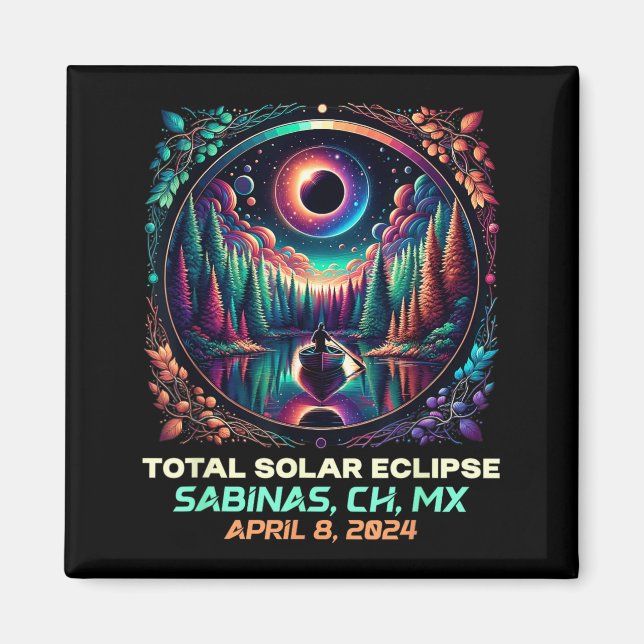 Boating Total Solar Eclipse Sabinas Coahuila Magnet (Front)