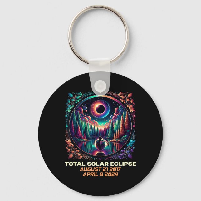 Boating Total Solar Eclipse Twice In A Lifetime 1 Key Ring (Front)