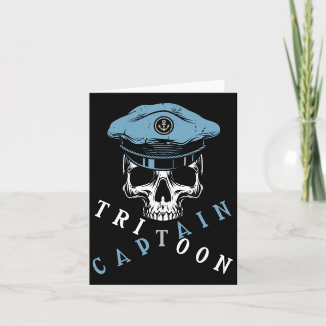 Boating Tritoon Captain Flatboat Life Pontoon For  Card (Front)