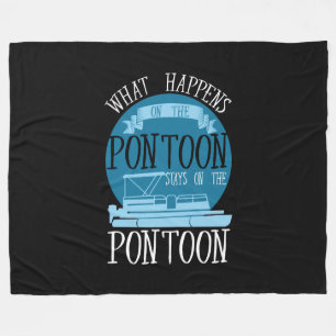 BOATING - What Happens On The Pontoon Fleece Blanket