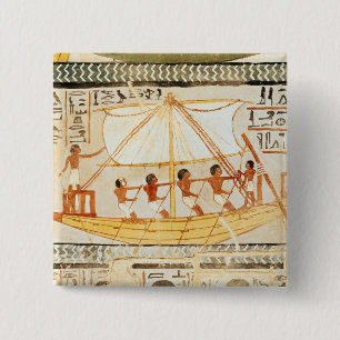 Boatmen on the Nile, from the Tomb of Sennefe 15 Cm Square Badge