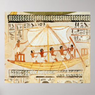 Boatmen on the Nile, from the Tomb of Sennefe Poster