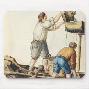 Boatmen Pouring Fresh Water into the Pipelines Mouse Pad