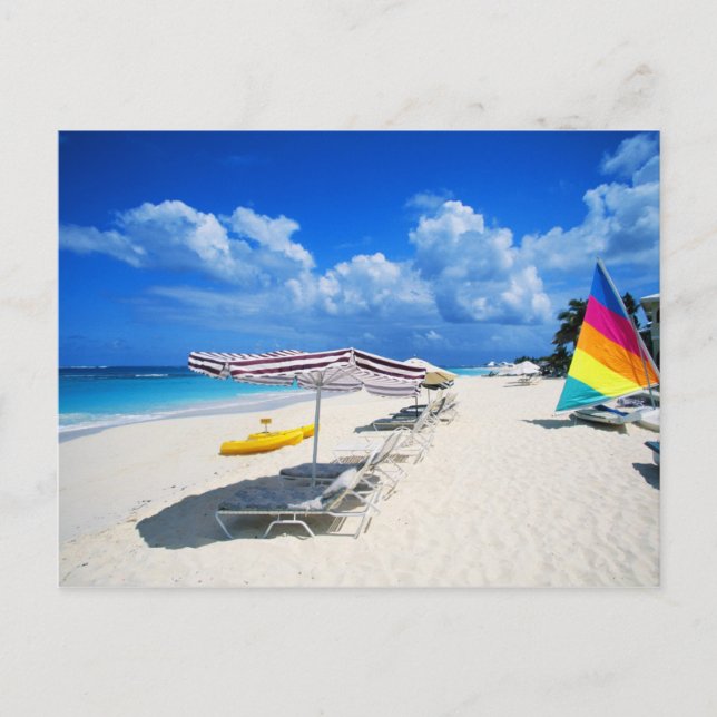 Boats And Beach Chairs Postcard (Front)