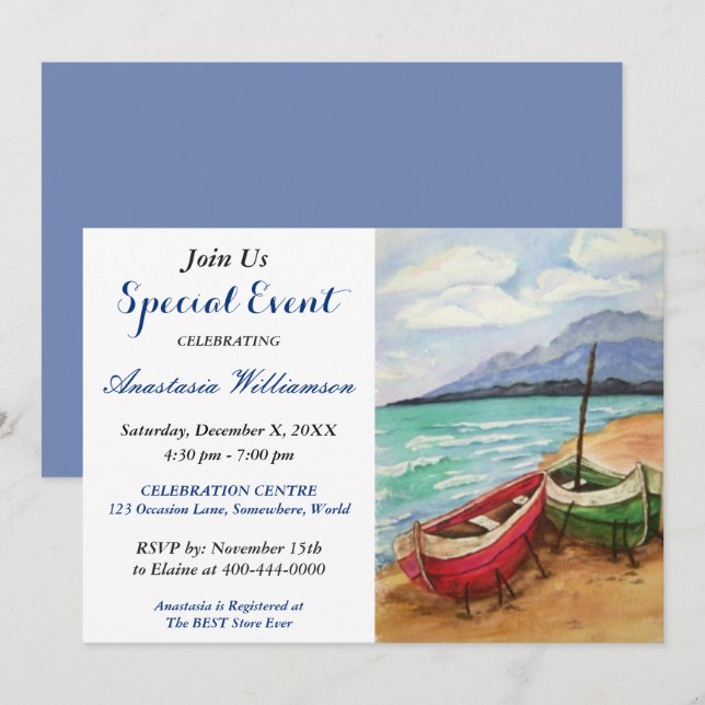 BOATS AND BEACH PARTY EVENT INVITE (Front/Back)