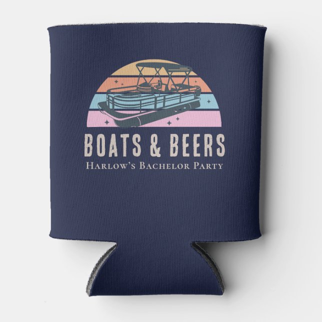 Boats and Beers Bachelor Party Cooler (Front)